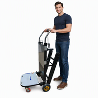 Chariot à main électrique portable pour monter les escaliers, chariot à marchandises, chariot à plateforme, cadre métallique, capacité de charge de 400 kg, pour le shopping