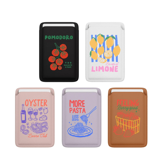 Custom Printed Pattern Fashion PU Leather Wallet/Card Case with No Closure for iPhone 17/16/15/14/13/12 Series