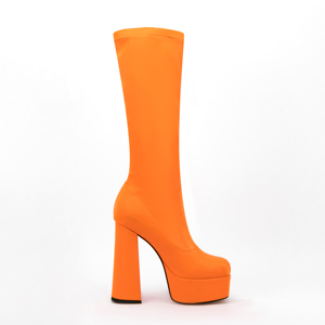 Stivali tacco spesso 43 punta quadrata di grandi dimensioni stivali alti con plateau scarpe da <span class=keywords><strong>donna</strong></span> inverno comodo bottino moda solido - Product Image 2