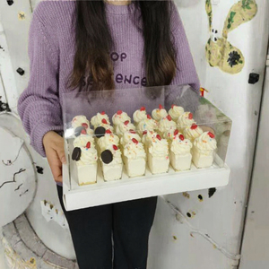 Nouvelles boîtes à cupcakes et gâteaux miniatures circulaires personnalisables en papier transparent enduit biodégradable fait main avec 6/12/24 trous - Product Image 2