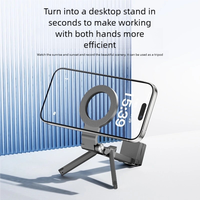 Support de téléphone portable pliable magnétique Rotation à 360 degrés Support de téléphone de voyage réglable avec visualisation multi-angles pour une utilisation au bureau