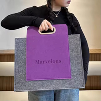 Nouveau sac fourre-tout en feutre à fermeture éclair, grande capacité, personnalisable avec logo, pour le shopping et les affaires, avec poignée métallique