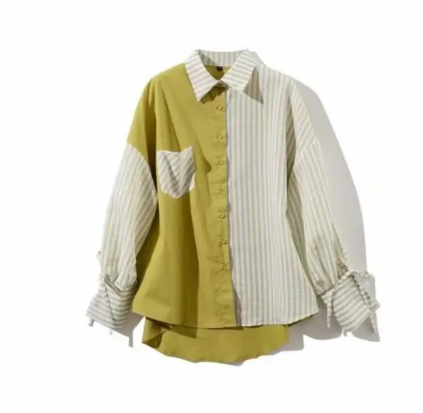 Hot sale women clothing striped office shirt korean fashion tops blouses