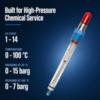 Sonde pH résistante aux hautes fréquences ACpH4262 120mm 1-14 pH 100°C 15 bars Connecteur VP PT1000 ATC Sonde en verre Durable Capteur d'analyse de processus pour