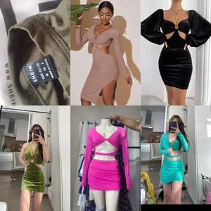 Falda de expansión adelgazante de cintura alta para mujer, nuevo vestido de fiesta de gasa con cuello en V y lentejuelas - Product Image 2