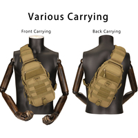 Sacs tactiques multifonctionnels imperméables Protector Plus 20L, sac de poitrine tactique, sac à bandoulière simple, pochette Molle pour hommes