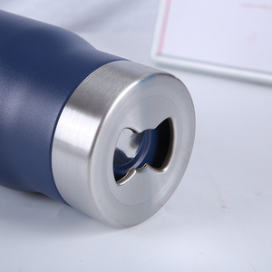 OEM/ODM 14 oz Double Wall Vacuum Insulated Stainless Steel Can Cooler Handle Brush Straw-Leak-Proof 6-12 Hours Thermal - Product Image 2