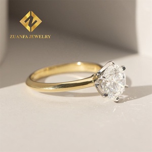 Gra Xác Minh Phong Cách Cổ Điển 6 Móng Vuốt 10K Trắng + Vàng Vàng Cô Dâu Đồ Trang Sức Cưới 3ct Vòng Moissanite Đính Hôn Solitaire Nhẫn - Product Image 4