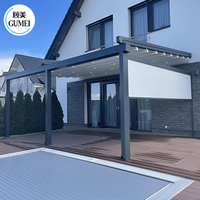 Pergola rétractable en PVC résistante au vent, pergola à toit rétractable avec auvent rétractable pour restaurant