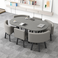 Juego de Comedor Moderno de Cuero para Seis Personas con Sillas de Comedor para Apartamento, Hogar, Oficina, Cafetería, Sala de Estar, Ambientes Exteriores