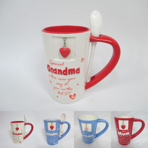 <span class=keywords><strong>Tasse</strong></span> de <span class=keywords><strong>grand</strong></span>-mère en céramique <span class=keywords><strong>personnalisée</strong></span> avec pendentif coeur et cuillère Cadeau de fête des mères parfait pour maman J'aime les tasses de <span class=keywords><strong>grand</strong></span>-mère - Product Image 6