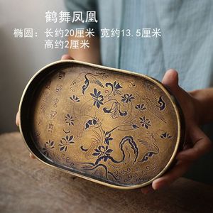 Soporte para tetera de cobre puro lacado estilo antiguo, hecho a mano, forma irregular, para mesa de preparación de té Kung Fu. - Product Image 5