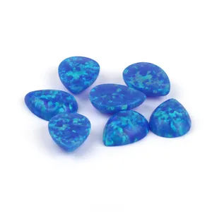 Cổ điển hình dạng thả đá quý tổng hợp màu xanh lửa Opal op05 Loose Cabochon hạt Lê cắt phụ kiện tự làm