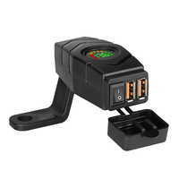 Modifikasi Grosir Soket Charger USB Ganda Anti Air untuk Sepeda Motor Bersertifikasi CE Output 5V dengan Saklar ON/OFF
