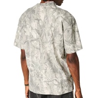 T-shirt Boxy Homme Personnalisé en Coton Épais Délavé Style Vintage avec Motif Camouflage