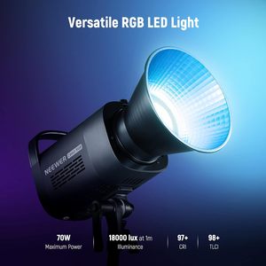 Lumière vidéo <span class=keywords><strong>LED</strong></span> <span class=keywords><strong>NEEWER</strong></span> CB60 <span class=keywords><strong>RGB</strong></span> 70W avec contrôle par application, monture Bowens, éclairage continu COB pleine couleur 18000Lux/1m CCT - Product Image 2