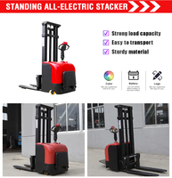 Nouveau gerbeur électrique compact pour piétons, 1500 kg, mât en C, fourche forgée, poignée intelligente, batterie au plomb-acide, garantie 1 an