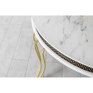 Juego de Comedor Redondo Moderno Rosse, Estructura de Hierro y Metal, Tablero de Madera, 6 Plazas, Diseño Estable, Turquía, para Hogar, Hotel, Apartamento - Product Image 3