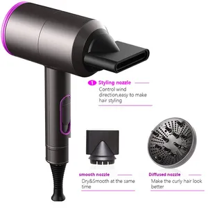 D087 AC Motor 1800W Negative Ion Hot Cold Alternating Air Hotel &amp; Household Hair Dryer with Air Collecting &amp; <strong>Diffuser</strong> Nozzles - Product Image 3