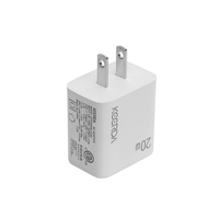 Chargeur mural USB-C KEERDA 20W PD à 1 port (prise EU/UK/US) compatible QC3.0, adaptateur secteur de voyage
