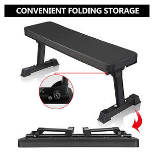 Banco plano multifunción ajustable con almacenamiento para el hogar o comercial <span class=keywords><strong>Fitness</strong></span> mancuernas equipo de ejercicio - Product Image 3