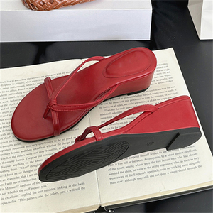 Sandalias de Tacón Alto Amarillas para Mujer, Chanclas de Verano Cómodas y Acolchadas, Antideslizantes, que Aumentan la Altura, para Vacaciones en la Playa - Product Image 3