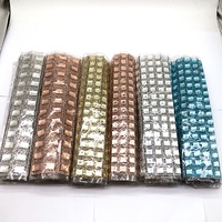 40*24Cm Multicolor Zelfklevende Ab Hot Fix Strass Warmteoverdracht Plaatijzer Op Custom Kristal Blad Mesh