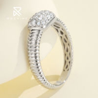 Bague en argent sterling 925 plaqué or avec finition brossée et zircone cubique pour femmes, vente en gros Rochime