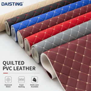 Rouleaux de similicuir synthétique PVC brodé <span class=keywords><strong>matelassé</strong></span> avec support en éponge pour revêtement de sièges de voiture et sellerie – Vente en gros - Product Image 1