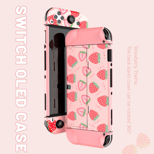 Strawberry <b>Switch</b> OLED Protective <b>Case</b> With Carry Bag And Joystick Caps For Nintendo <b>Switch</b> OLED Console - Product Image 2