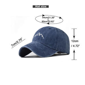 Casquettes de baseball vintage lavées avec broderie de <span class=keywords><strong>montagne</strong></span>, casquettes à 6 panneaux unisexes, casquettes en coton non structurées, casquettes de papa - Product Image 2