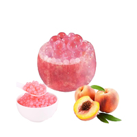 YINSHUO Aardbei Popping Boba Premium Roze Kant-en-klare Tapioca Ballen Groothandel Bubble Tea Topping 0,6kg*12potjes/doos