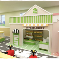 Aire de jeux intérieure commerciale pour enfants, maison de jeu de simulation de ville, maison de poupée, jeu de rôle urbain pour la simulation de scénarios parent-enfant