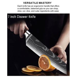 10 Pieces Red Resin Damascus Pattern Kitchen <b>Knife</b> <b>Set</b> Japanese Style Ultra <b>Sharp</b> Professional Chef Utility Bread Paring <b>Knives</b> - Product Image 5