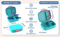 Aohea Boîte à lunch Boîte à lunch Bento noire pour la maison et la cuisine Contenants de préparation de repas en plastique réutilisables avec compartiment Boîte à lunch
