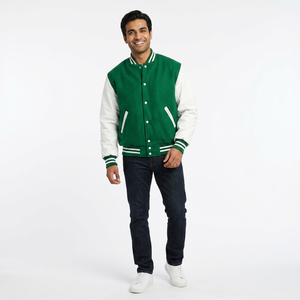 Chaqueta Varsity de la Mejor Calidad 2025, Estilo Béisbol Universitario, Color Negro, 100% Algodón, Transpirable, Cómoda y Elegante para Hombre, Invierno - Product Image 1