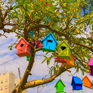 High Quality Bird House Unfinished Wood Hanging <strong>Birdcage</strong> for Outside - Product Image 4