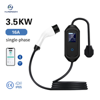 Station de recharge portable pour véhicules électriques 3,5 kW/7 kW, adaptateurs de prise Type 2 IEC 62196, nouveau modèle de chargeur EV, chargeur EV portable pour usage domestique