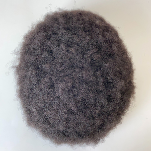 Postiche Afro Crépus Bouclé de 4mm pour <span class=keywords><strong>Homme</strong></span>, Cheveux Humains Noirs 100%, Q6, Base de Remplacement, Perruque Afro-Américaine, Unité de Cheveux pour <span class=keywords><strong>Homme</strong></span> - Product Image 2