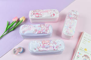 Malvavisco-Estuche artesanal suave de doble capa Bolsa de lápices para niña <span class=keywords><strong>dulce</strong></span> Organizador Textura similar a <span class=keywords><strong>la</strong></span> nube Poliéster hecho a mano - Product Image 3