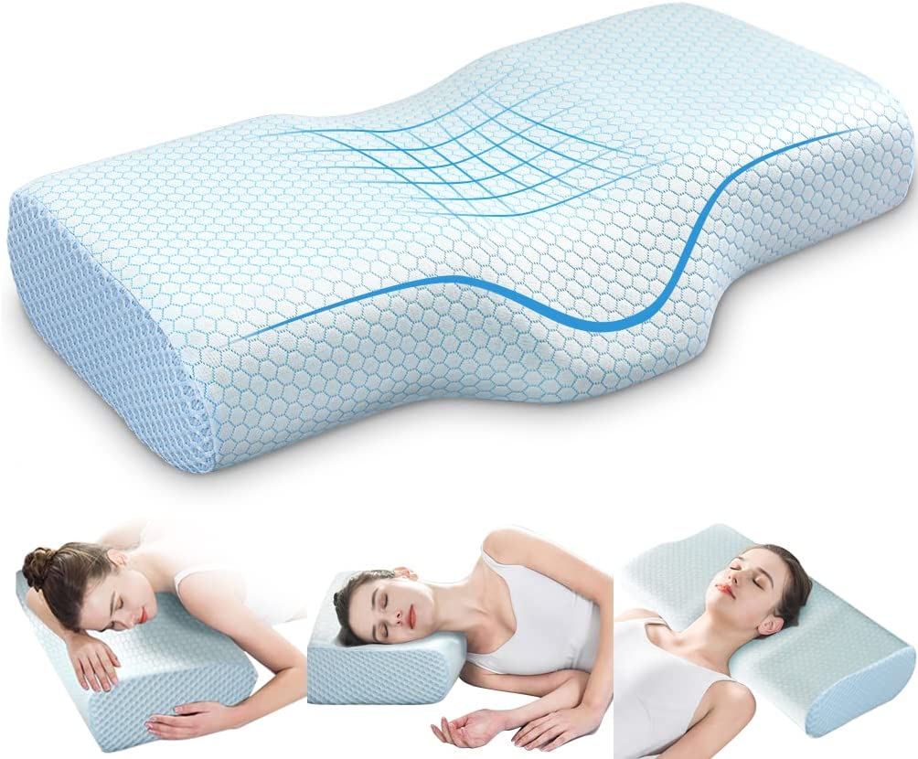 Подушка с эффектом памяти для шеи, Ортопедическая подушка для поддержки шеи, для сна сбоку, спины, живота, эргономичная подушка для кровати