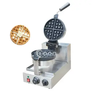 CE Disetujui Snack Peralatan Profesional Belgian Waffle Mesin Komersial Single Waffle Maker dengan Barang Kecil