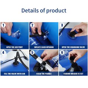 Radeaux gonflables bleus aviron <span class=keywords><strong>bateau</strong></span> <span class=keywords><strong>de</strong></span> pêche pagaie Kayak gonflable PVC Portable Sports nautiques canoë - Product Image 4