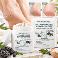 Gommage pour les pieds en ponce volcanique bio fermentée en vrac, exfoliant double action physique et chimique, baume adoucissant pour les talons à nettoyage en profondeur, ODM