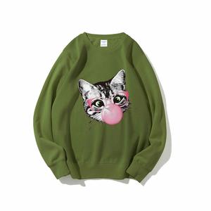 Chemise ample à épaules tombantes en coton pur, imprimé chat <span class=keywords><strong>soufflant</strong></span> des bulles, mignonne, rétro, colorée - Product Image 6