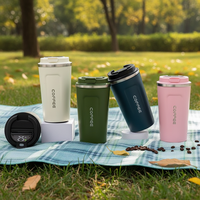 Vente en gros de tasses à café en acier inoxydable personnalisées de 380 ml et 510 ml, gobelet intelligent avec affichage de la température LED, tasse de voyage isolée sous vide