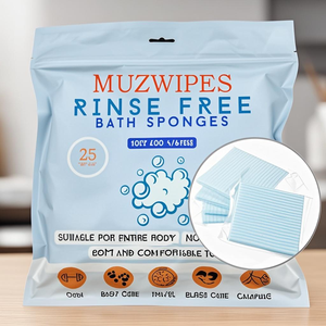 Salviette Detergenti <span class=keywords><strong>Monouso</strong></span> OEM di Grandi Dimensioni Senza Risciacquo <span class=keywords><strong>e</strong></span> Senza <span class=keywords><strong>Acqua</strong></span>, Spugna da Bagno con <span class=keywords><strong>Sapone</strong></span> Adatta per Pazienti Post-Operatori <span class=keywords><strong>e</strong></span> Anziani - Product Image 1