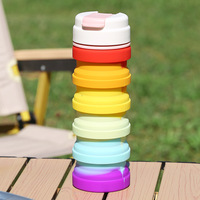 Bouteille d'eau de sport pliable en silicone, anti-fuite, sans BPA, 500 ml, unisexe, avec bouchon à paille