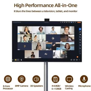 Téléviseur intelligent portable de 21,5 pouces, écran tactile alimenté par batterie, LED 1080p Full HD LCD pour armoire noire, pour salon, hôtel - Product Image 4