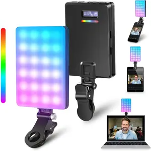 휴대용 RGB 휴대 전화 셀카 채우기 빛 Dimmable LED 비디오 라이트 스마트 폰 카메라 라이트 샷 사진 스튜디오 키트 ST120
